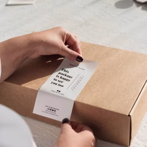 etiquetas sellado de cajas en papel